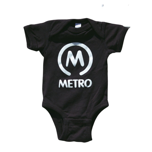 Metro Black Classic Logo Baby Onesie